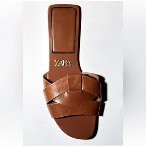 Zara brown flat sandals